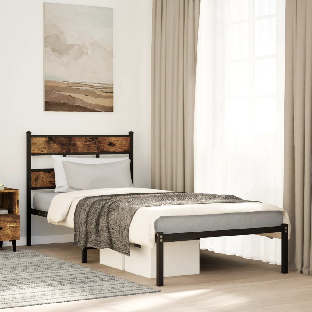 Giroletto Senza Materaso In Metallo Rovere Fumo 90x200 cm
