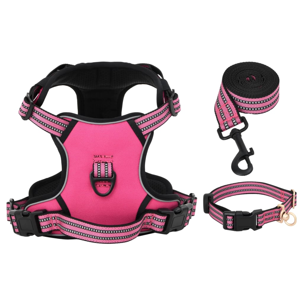Pettorina Per Cani Con Guinzaglio E Collare Regolabile Rosa xl