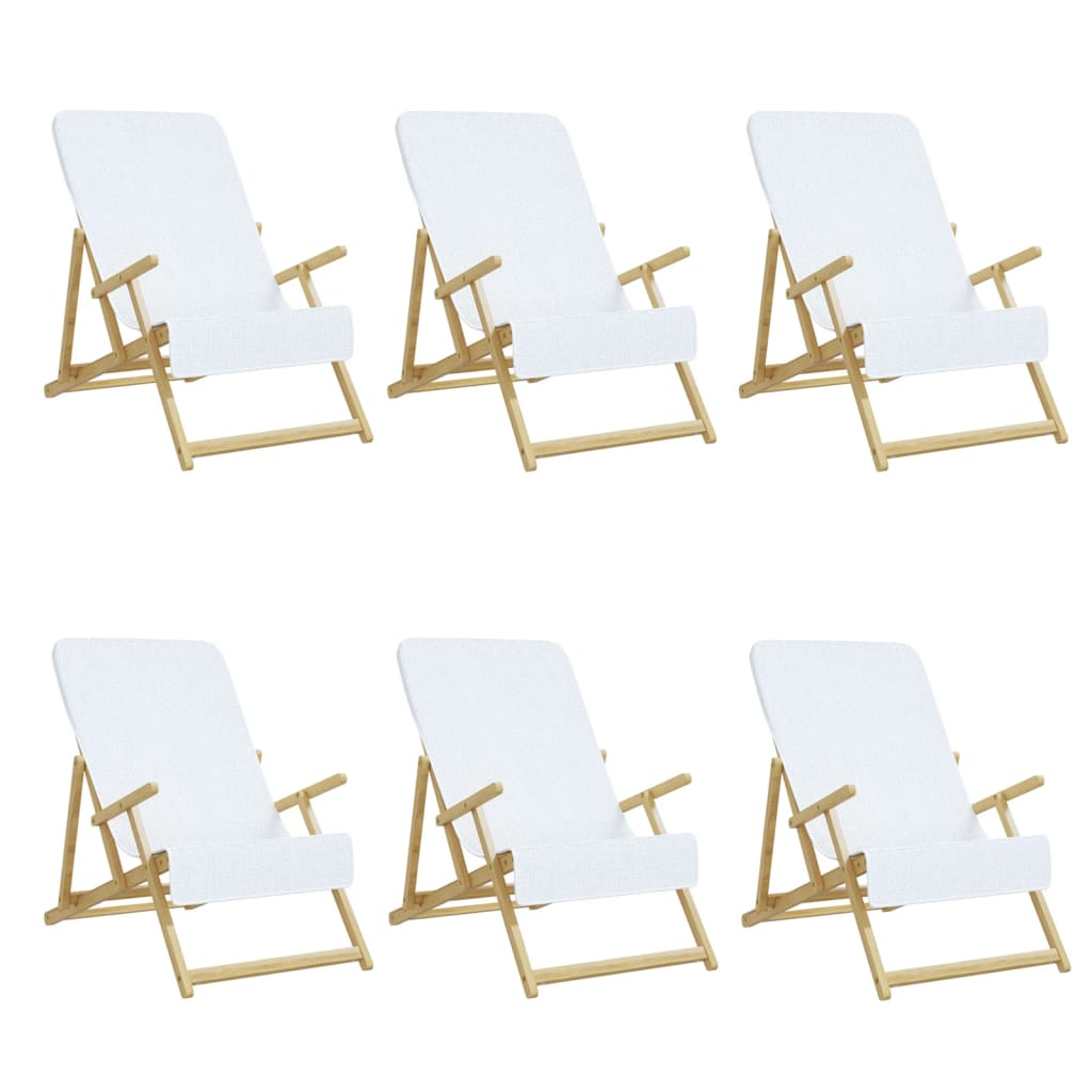 Asciugamani Da Spiaggia 6 Pz Bianchi 60x135 Cm Tessuto 400 Gsm