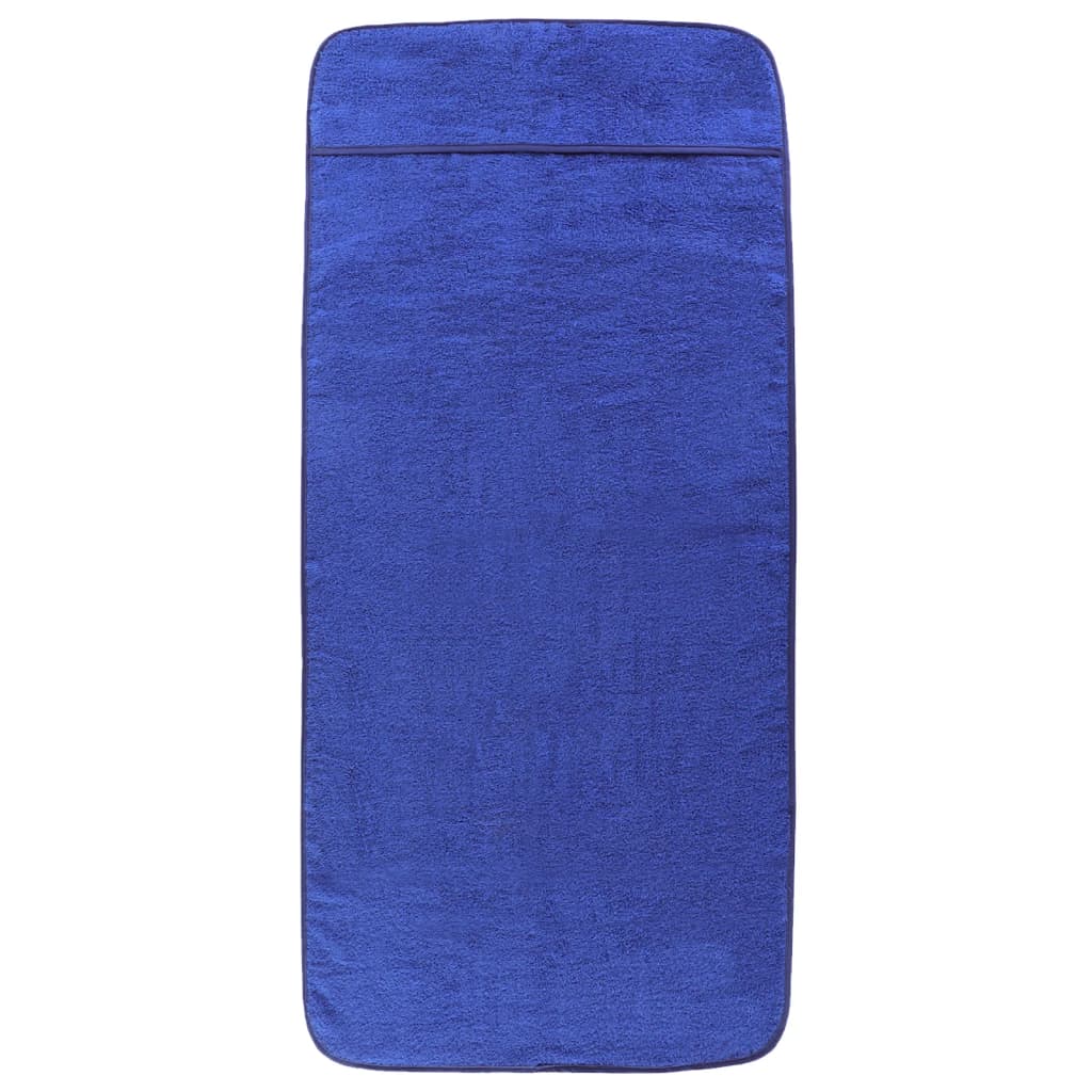 Asciugamani Da Spiaggia 4pz Blu Reale 60x135 Cm Tessuto 400 Gsm
