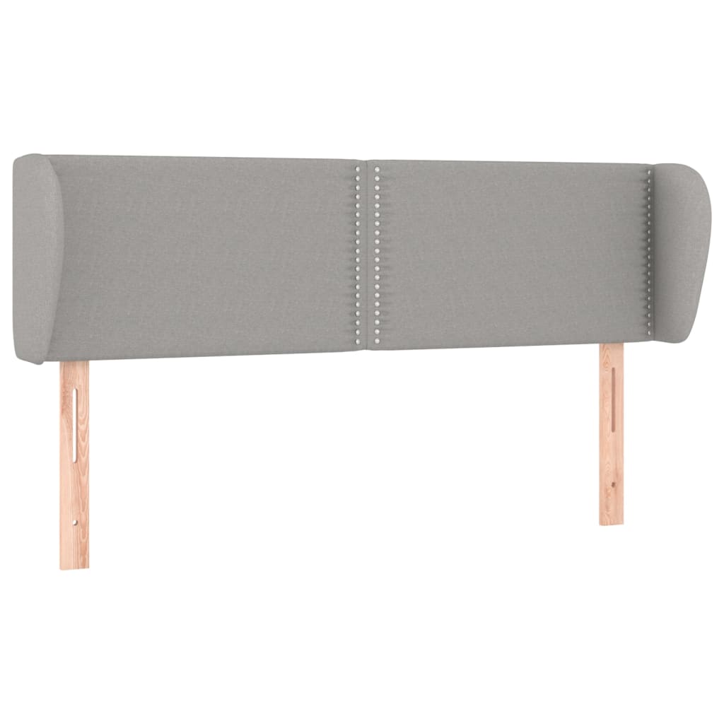 Testiera Ad Orecchio Grigio Chiaro 147x23x78/88 Cm In Tessuto
