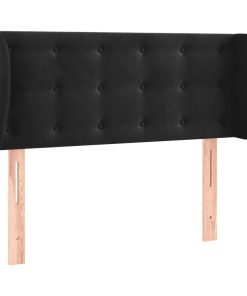 Testiera Ad Orecchio Nera 93x23x78/88 Cm In Velluto