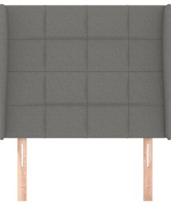 Testiera Ad Orecchio Grigio Scuro 93x23x118/128 Cm In Tessuto