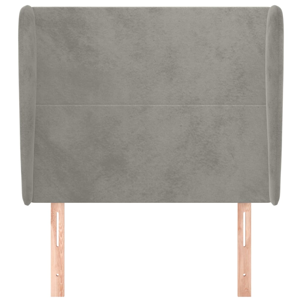 Testiera Ad Orecchio Grigio Chiaro 103x23x118/128 Cm In Velluto
