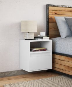 Comodino A Parete Con Luci Led Bianco