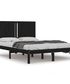 Giroletto Nero In Legno Massello Di Pino 140x190 cm