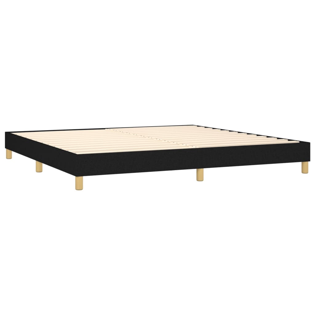 Letto A Molle Materasso E Led Nero 200x200cm In Tessuto