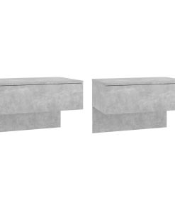 Comodini A Muro 2 Pz Grigio Cemento