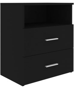 Comodini 2pz Neri 50x32x60 cm