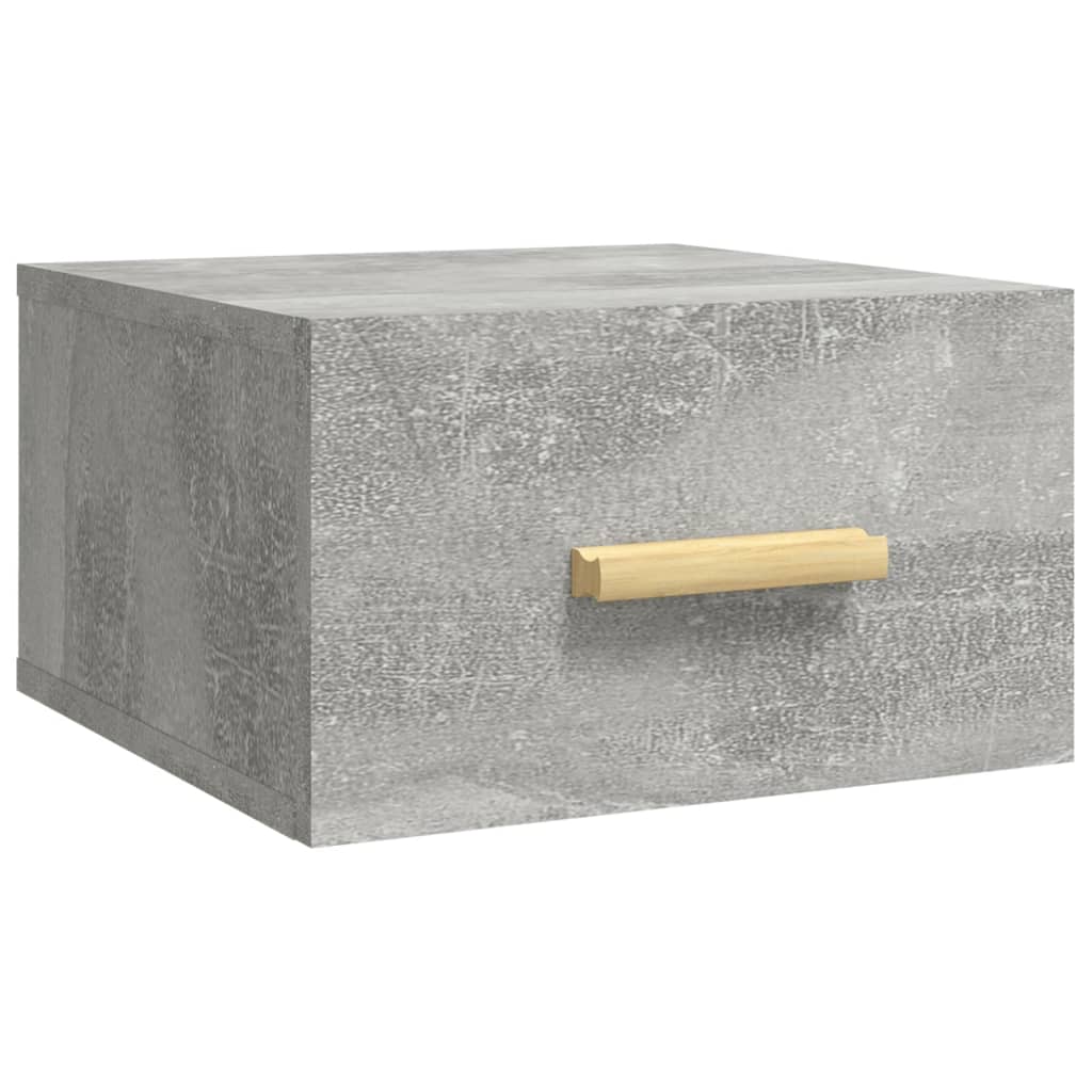 Comodino A Muro Grigio Cemento 35x35x20 cm