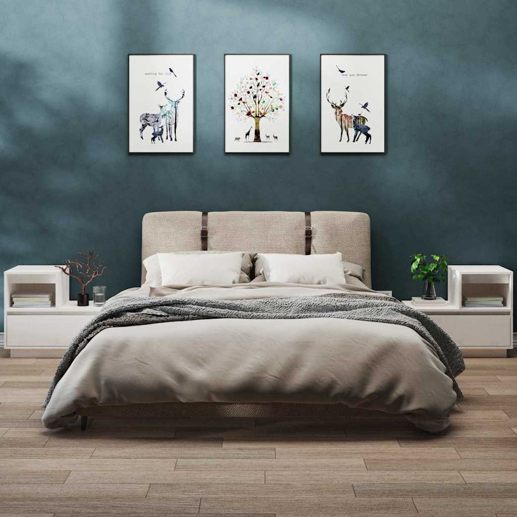Comodini Bianchi 2 Pz 60x34x51 Cm In Legno Massello Di Pino - Image 5