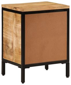 Comodino 40x30x52,5 Cm In Legno Massello Di Mango Grezzo
