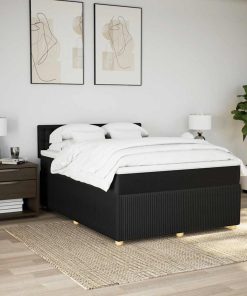 Giroletto A Molle Con Materasso Nero 140x200 Cm In Tessuto