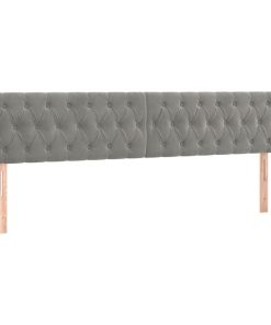 Testiera Ad Orecchio Grigio Chiaro 183x16x78/88 Cm In Velluto