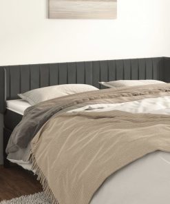 Testiera Ad Orecchio Grigio Scuro 203x16x78/88 Cm In Velluto