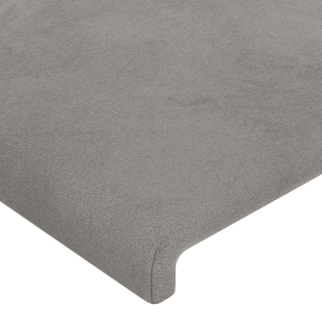 Testiera Ad Orecchio Grigio Chiaro 203x16x78/88 Cm In Velluto