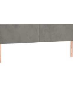 Testiera Ad Orecchio Grigio Chiaro 183x16x78/88 Cm In Velluto