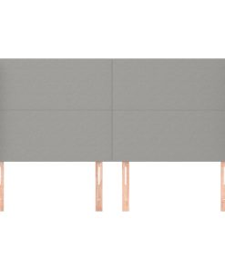 Testiera Ad Orecchio Grigio Chiaro 183x16x118/128 Cm In Tessuto