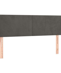 Testiera Ad Orecchio Grigio Scuro 147x16x78/88 Cm In Velluto