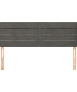 Testiera Ad Orecchio Grigio Scuro 147x16x78/88 Cm In Velluto