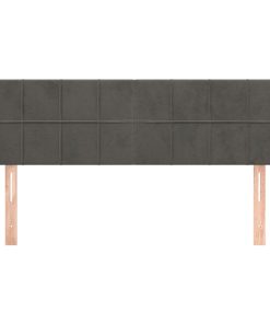 Testiera Ad Orecchio Grigio Scuro 147x16x78/88 Cm In Velluto
