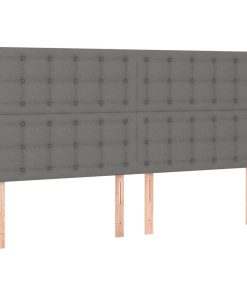 Testiera A Led Grigioscuro 180x5x118/128cm Intessuto