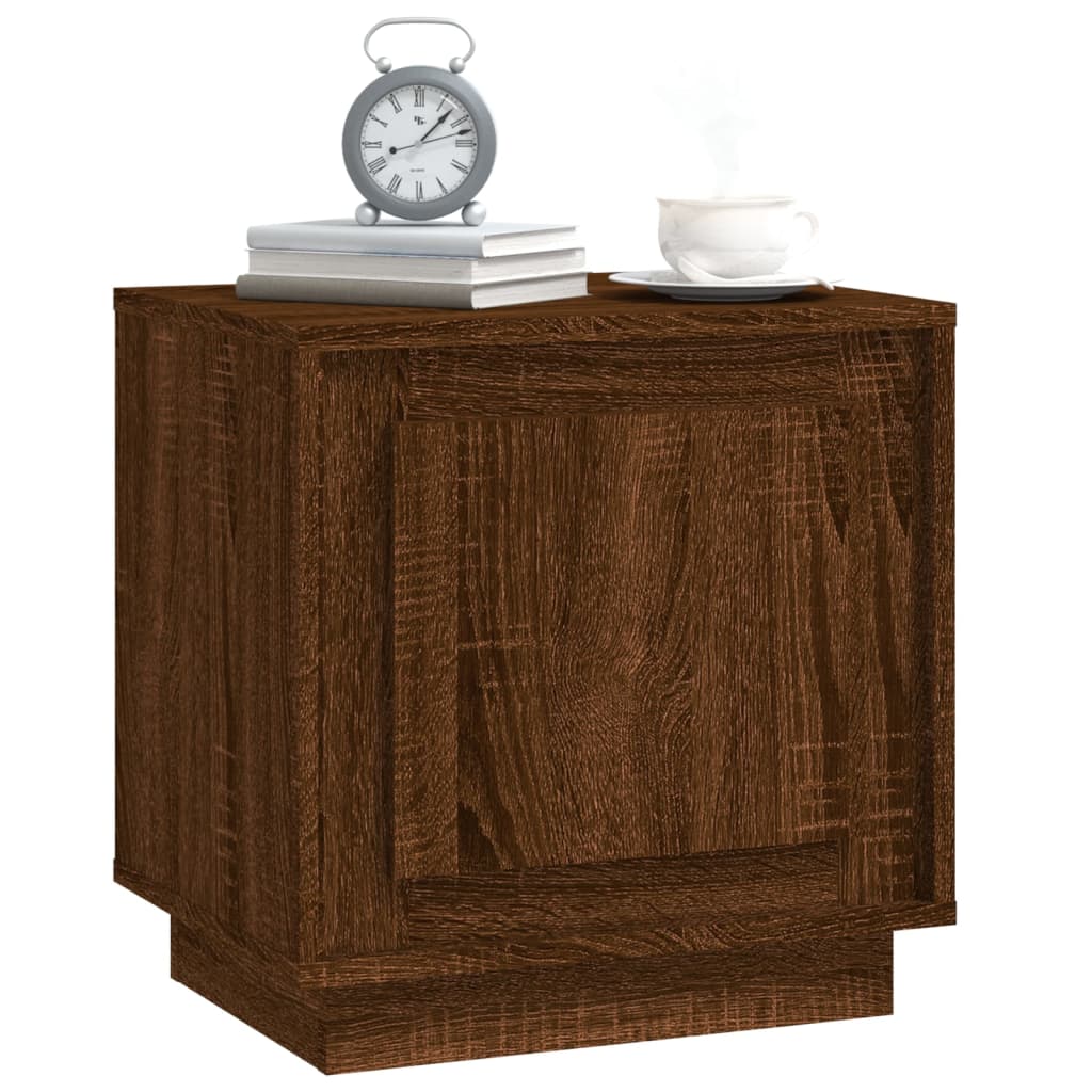 Comodini 2 Pz Rovere Marrone 44x35x45 Cm In Legno Multistrato