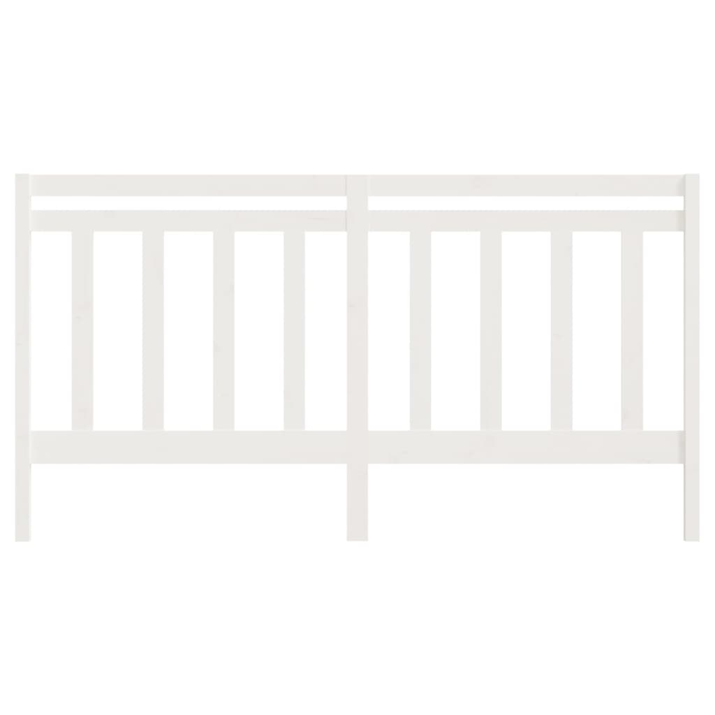 Testiera Per Letto Bianca 206x4x100 Cm Legno Massello Di Pino - Image 6