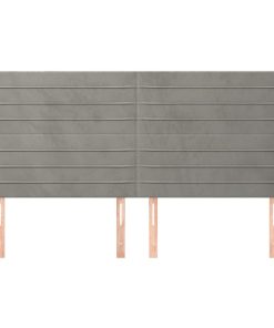 Testiera Ad Orecchio Grigio Chiaro 203x16x118/128 Cm In Velluto