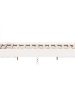 Letto Senza Materasso Bianco 135x190 Cm Legno Massello Di Pino