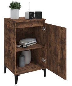 Comodini 2 Pz Rovere Fumo 40x35x70 Cm In Legno Multistrato