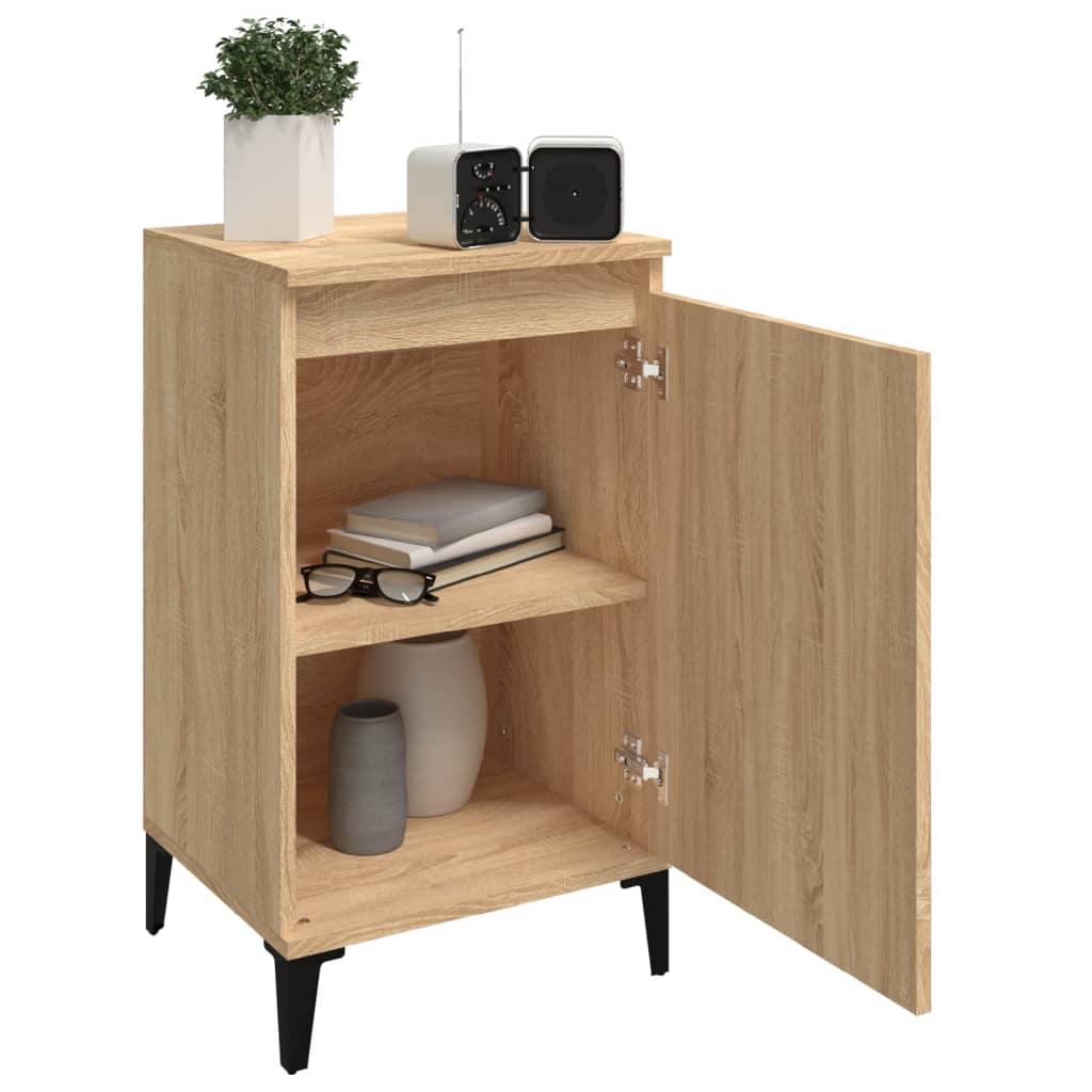 Comodini 2 Pz Rovere Sonoma 40x35x70 Cm In Legno Multistrato