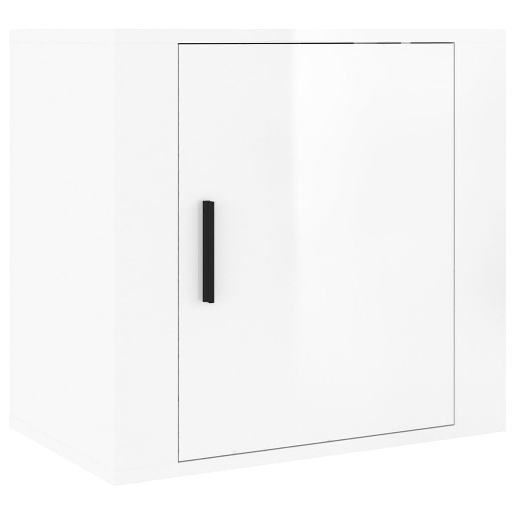 Comodino A Muro Bianco Lucido 50x30x47 cm - Image 5