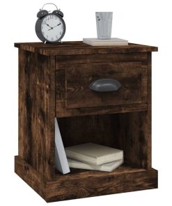 Comodini 2 Pz Rovere Fumo 39x39x47,5 Cm In Legno Multistrato