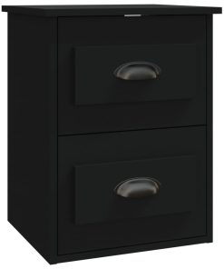 Comodino A Parete Nero 41,5x36x53 cm