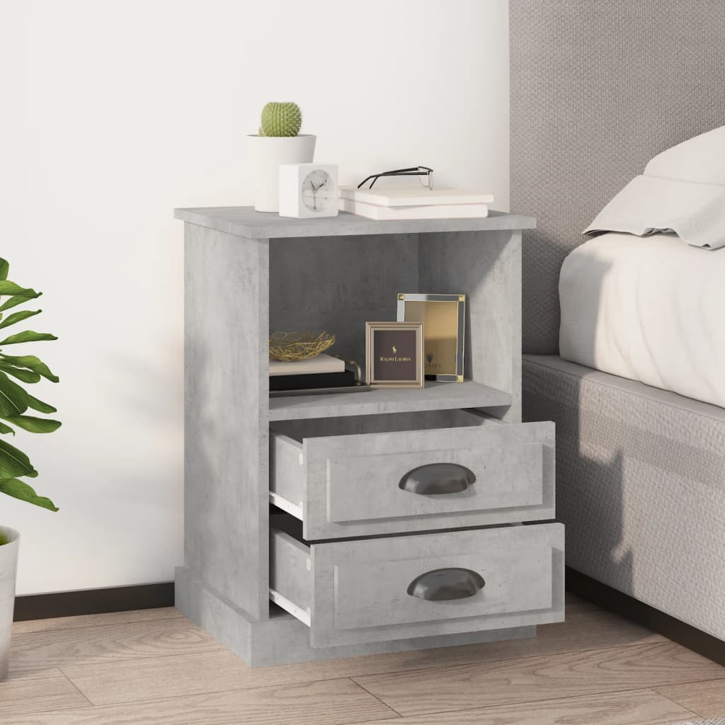 Comodini 2 Pz Grigio Cemento 43x36x60 cm - Image 2