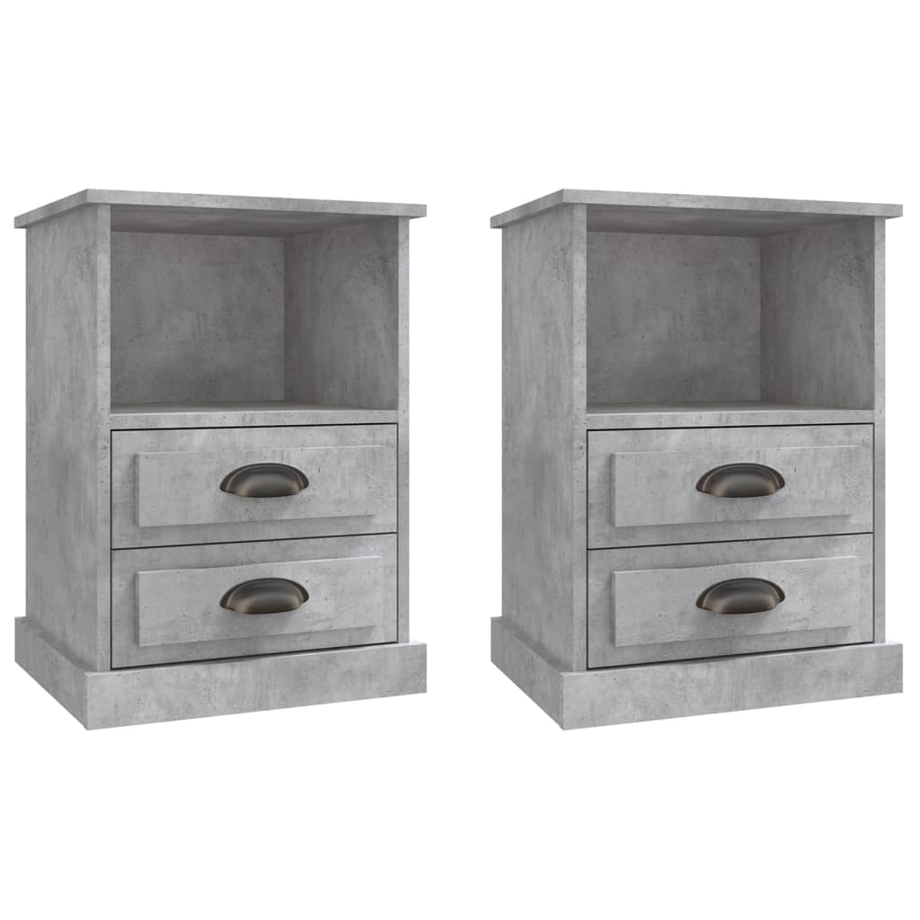 Comodini 2 Pz Grigio Cemento 43x36x60 cm - Image 6