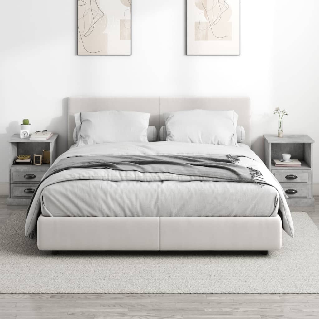 Comodini 2 Pz Grigio Cemento 43x36x60 cm - Image 4