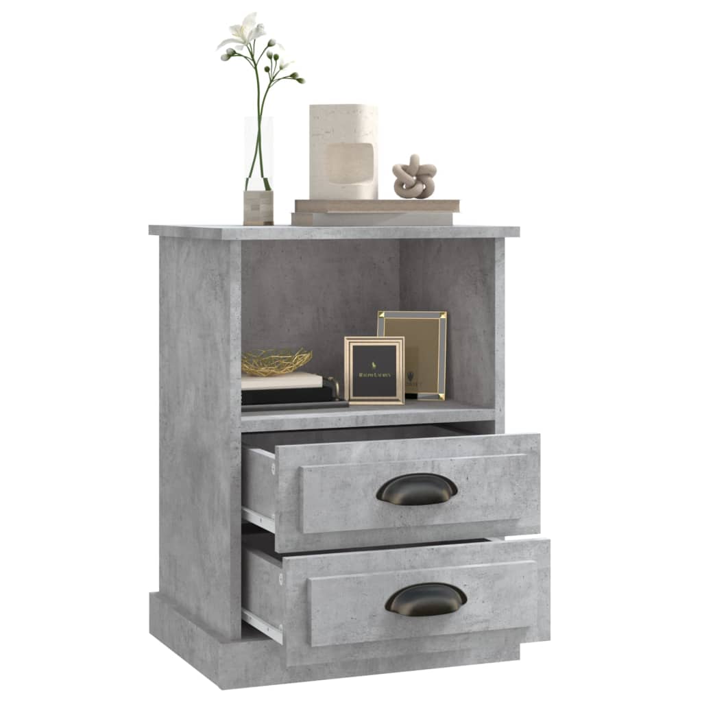 Comodini 2 Pz Grigio Cemento 43x36x60 cm