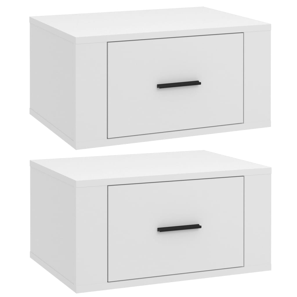 Comodini A Parete 2 Pz Bianchi 50x36x25 cm - Image 4