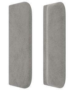 Testiera Ad Orecchio Grigio Chiaro 183x16x78/88 Cm In Velluto