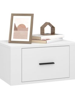 Comodini A Parete 2 Pz Bianchi 50x36x25 cm