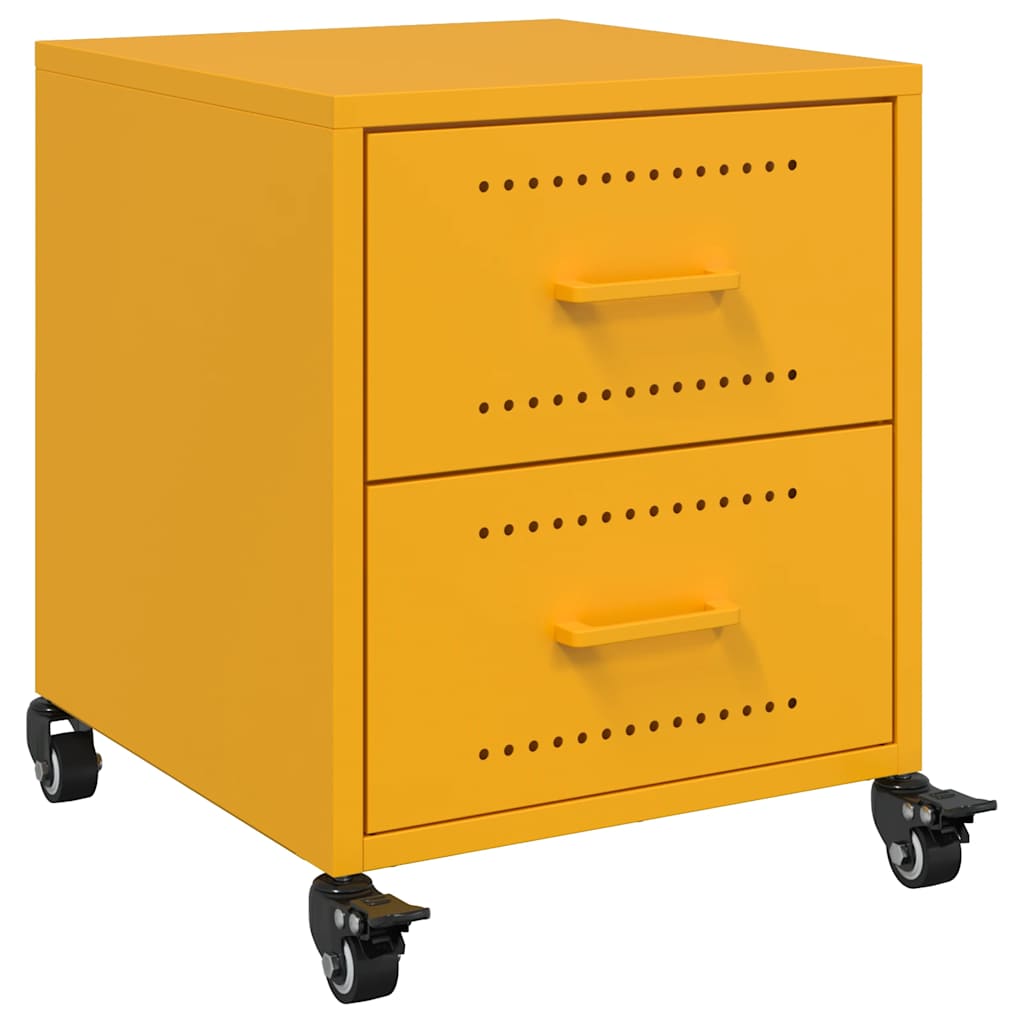Comodini 2 Pz Giallo Senape 36x39x43,5 Cm In Acciaio - Image 6