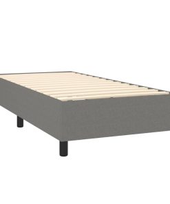 Letto A Molle Materasso E Led Grigio Scuro 80x200 Cm In Tessuto