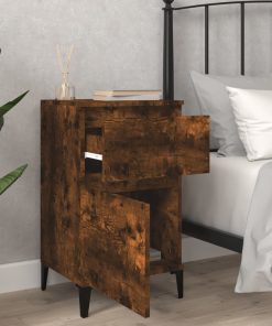 Comodini 2pz Rovere Fumo 40x35x70 cm