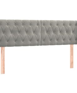 Testiera Grigio Chiaro A Led 147x16x78/88 Cm In Velluto