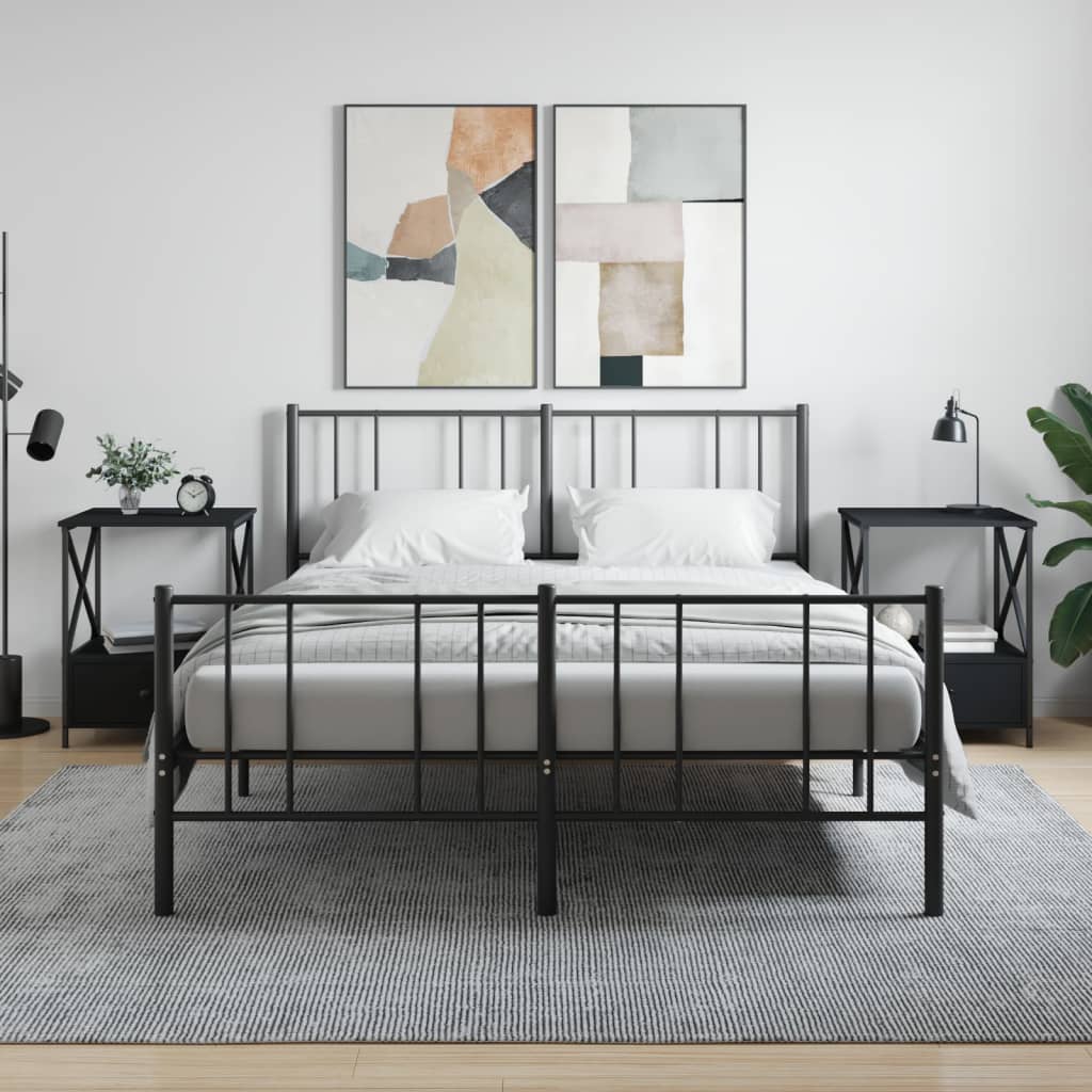 Comodini 2 Pz Neri 50x41x65 Cm In Legno Multistrato