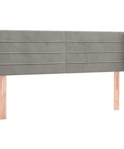 Testiera Grigio Chiaro A Led 147x16x78/88 Cm In Velluto