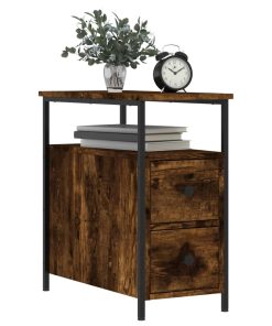 Comodini 2 Pz Rovere Fumo 30x60x60 Cm In Legno Multistrato