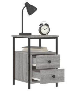 Comodini 2 Pz Grigio Sonoma 34x35,5x50 Cm In Legno Multistrato